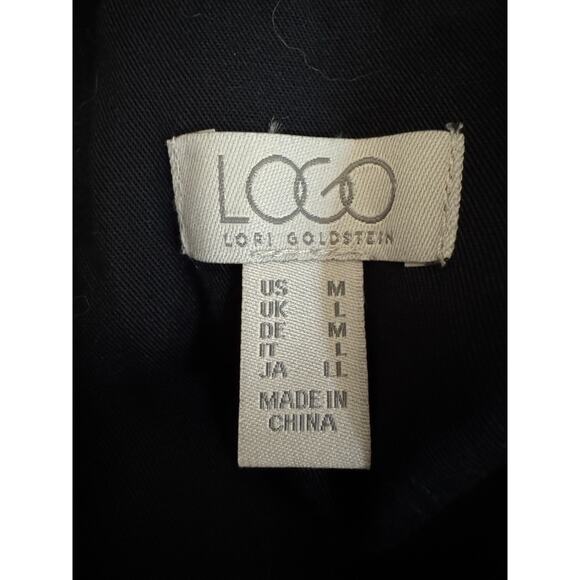 LOGO by Lori Goldstein Zip Front Long Sleeve Jacket Black Medium NWOT Lightweigh - Picture 11 of 14